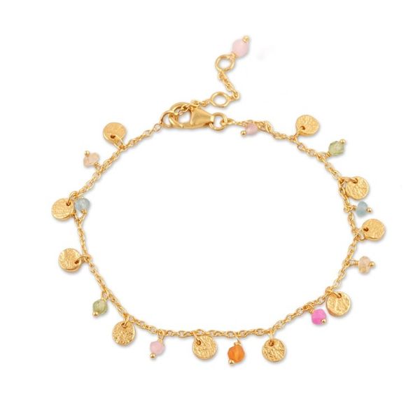 Alternate image for 18k Gold Plated Multi Gemstone Charm Bracelet from India Dancing Candies