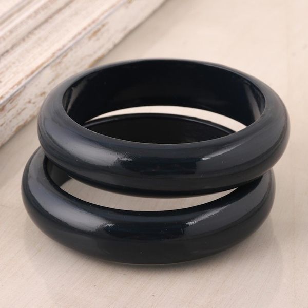 Alternate image for Haldu Wood Bangle Bracelets in Charcoal from India Pair Charcoal Duo