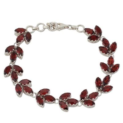 Alternate image for Garnet and Sterling Silver Tennis Bracelet from India Autumn Air
