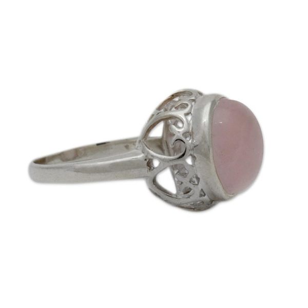 Alternate image for Rose Quartz Jewelry Sterling Silver Solitaire Ring Romantic Delhi