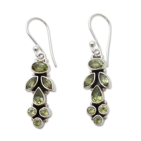 Alternate image for Peridot Earrings 9 Cts on Sterling Silver Jewelry from India Summer Allure