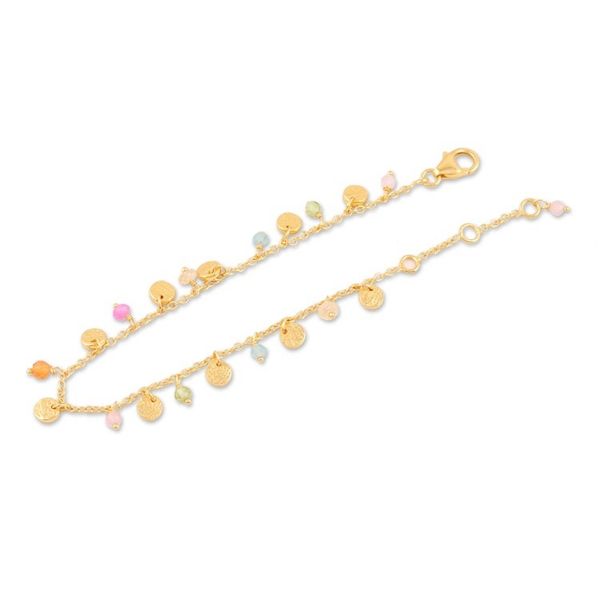 Alternate image for 18k Gold Plated Multi Gemstone Charm Bracelet from India Dancing Candies