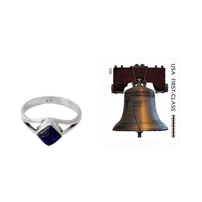 Alternate image for Artisan Crafted India Unisex Silver Ring with Lapis Lazuli Regal Blue