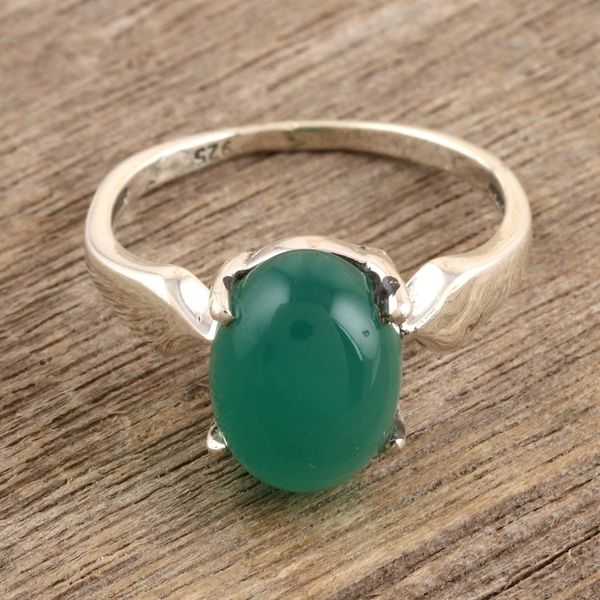 Alternate image for Green Onyx Cabochon Single Stone Ring Vernal Pool