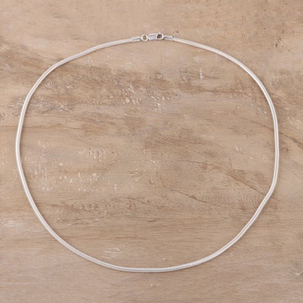Alternate image for Sterling Silver Omega Chain Necklace from India Omega Appeal