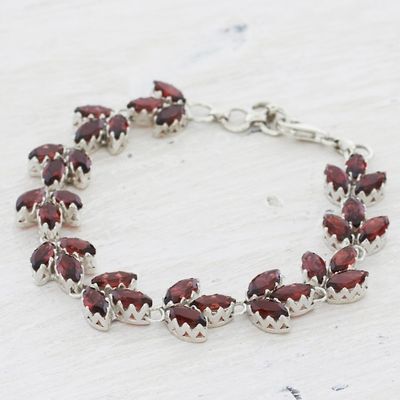 Alternate image for Garnet and Sterling Silver Tennis Bracelet from India Autumn Air