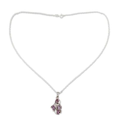 Alternate image for Amethyst and Sterling Silver Necklace India Jewelry Twirling