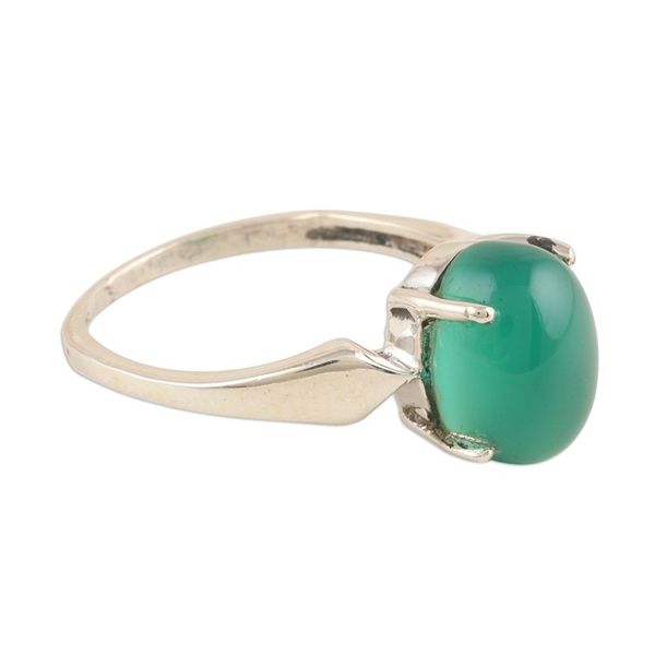 Alternate image for Green Onyx Cabochon Single Stone Ring Vernal Pool