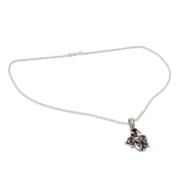 Alternate image for Amethyst and Sterling Silver Necklace India Jewelry Twirling