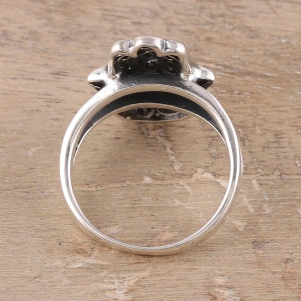 Alternate image for Sterling Silver Jali Hamsa Cocktail Ring from India Jali Hamsa