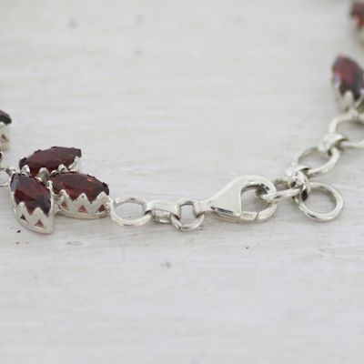 Alternate image for Garnet and Sterling Silver Tennis Bracelet from India Autumn Air