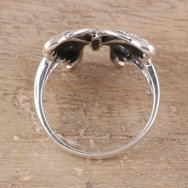 Alternate image for Butterfly Sterling Silver Band Ring from India Butterfly Companion