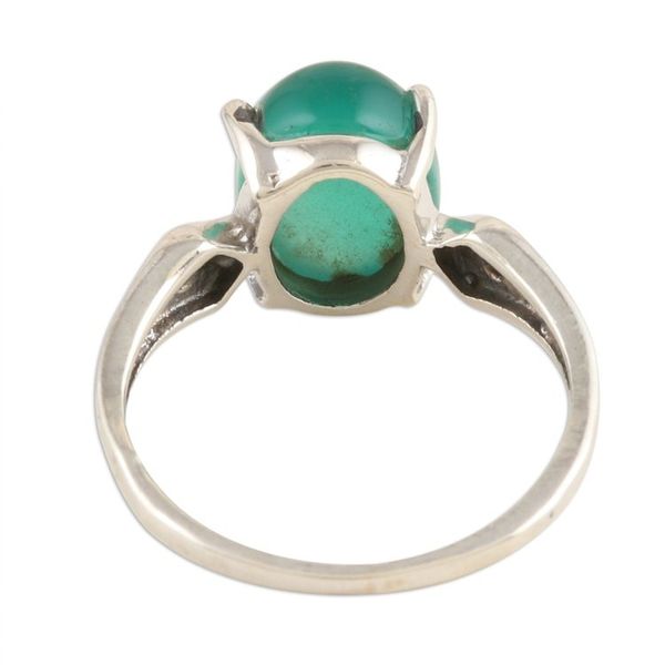 Alternate image for Green Onyx Cabochon Single Stone Ring Vernal Pool