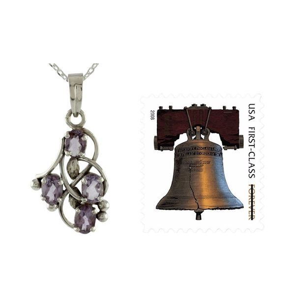 Alternate image for Amethyst and Sterling Silver Necklace India Jewelry Twirling