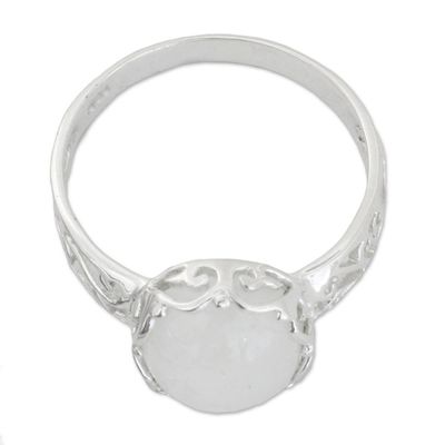 Alternate image for Rainbow Moonstone and 925 Silver Indian Jali Cocktail Ring Pure Ecstasy