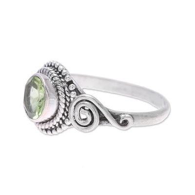 Alternate image for Spiral Motif Peridot Cocktail Ring from India Assam Allure