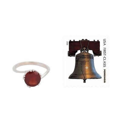 Alternate image for Sterling Silver and Garnet Solitaire Ring Delhi Crown