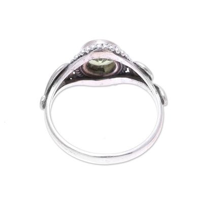 Alternate image for Spiral Motif Peridot Cocktail Ring from India Assam Allure