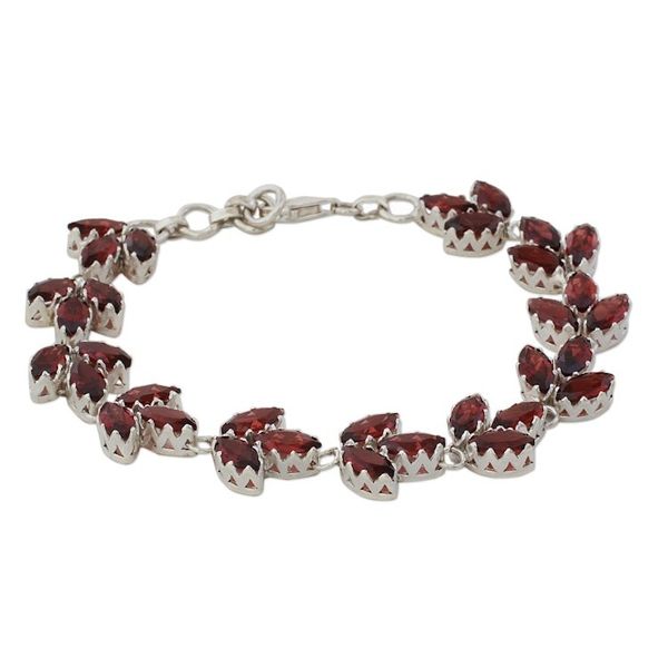 Alternate image for Garnet and Sterling Silver Tennis Bracelet from India Autumn Air