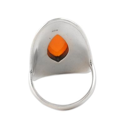 Alternate image for Bold Artisan Crafted Carnelian Cocktail Ring Eye of India