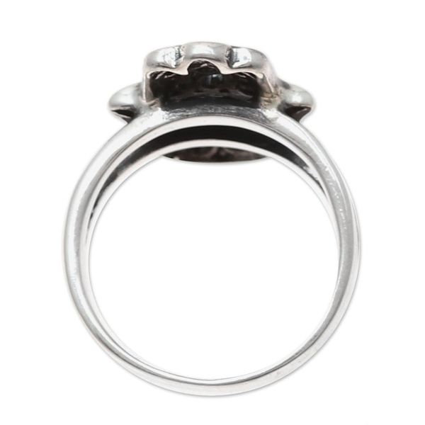 Alternate image for Sterling Silver Jali Hamsa Cocktail Ring from India Jali Hamsa
