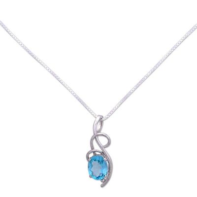 Alternate image for Topaz pendant necklace Blue Delight