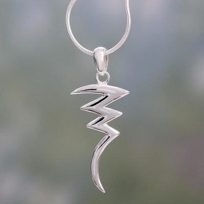 Main image for Sterling Silver Pendant Necklace Handmade Modern Jewelry Lightning