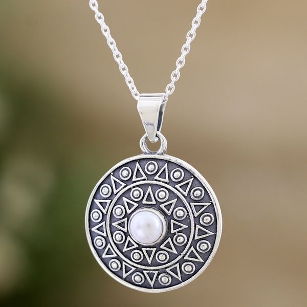Alternate image for Sterling Silver Pendant Necklace with Lovely Cultured Pearl Pure Delight