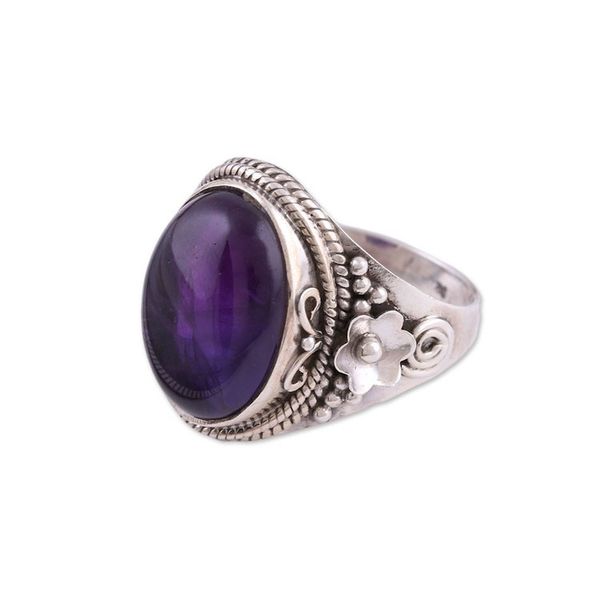 Alternate image for Amethyst Cabochon Cocktail Ring in Sterling Silver Paradise Found