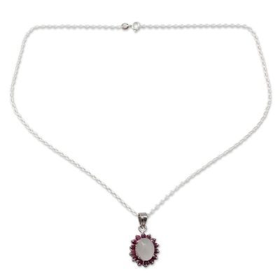 Alternate image for Pendant Necklace with Ruby and Moonstone Love and Devotion