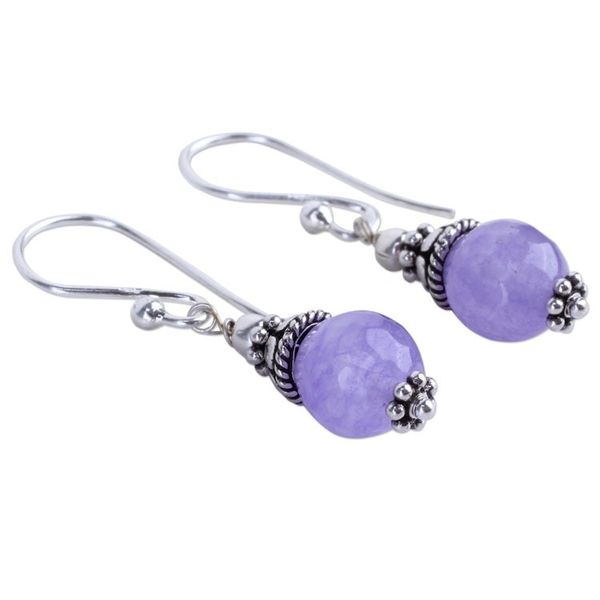 Alternate image for Sterling Silver Agate Earrings Handmade in India Magical Glow