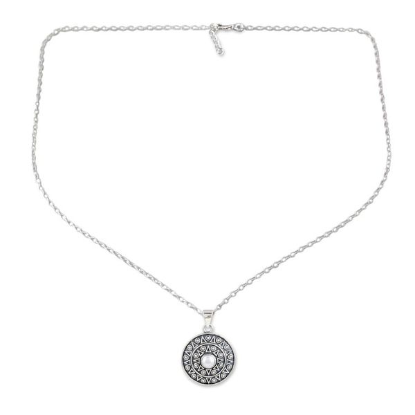 Alternate image for Sterling Silver Pendant Necklace with Lovely Cultured Pearl Pure Delight