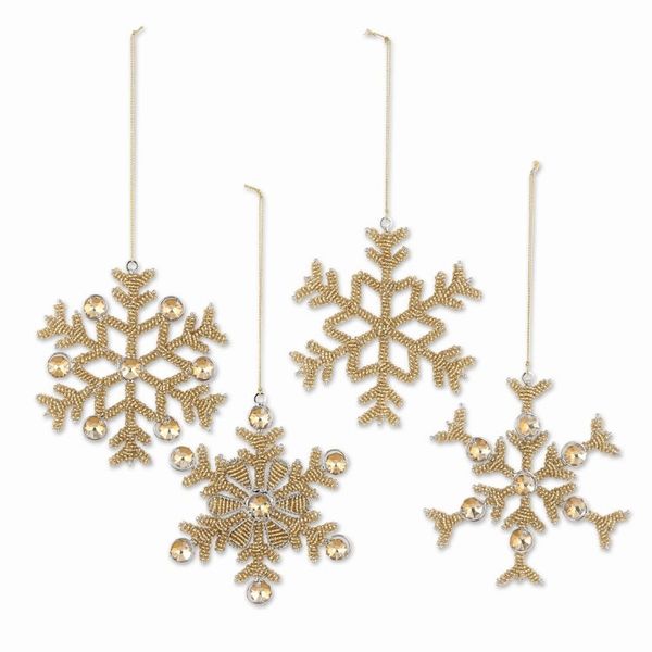 Alternate image for Embellished Aluminum Snowflake Ornaments Set of 4 Glittering Snowfall