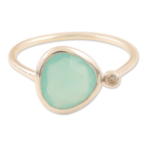Alternate image for Sterling Silver Chalcedony Cocktail Ring from India Sea Queen