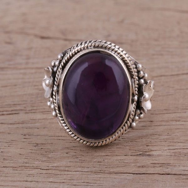 Alternate image for Amethyst Cabochon Cocktail Ring in Sterling Silver Paradise Found