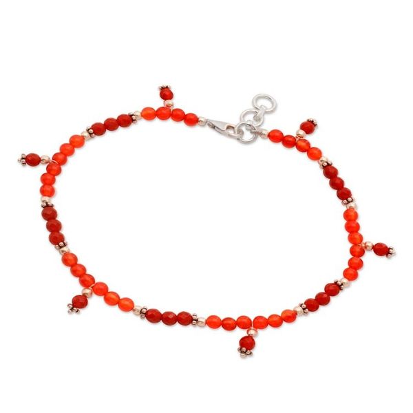 Alternate image for Carnelian anklet Sunset in Jaipur