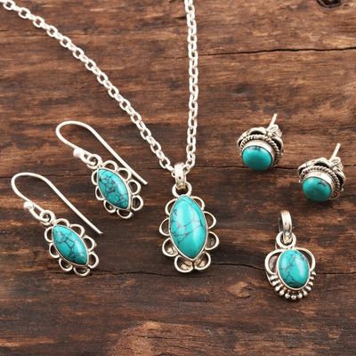 Alternate image for Hand Crafted Sterling Silver Jewelry Set from India Inner Calm