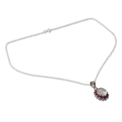Alternate image for Pendant Necklace with Ruby and Moonstone Love and Devotion