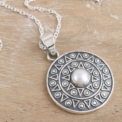 Alternate image for Sterling Silver Pendant Necklace with Lovely Cultured Pearl Pure Delight