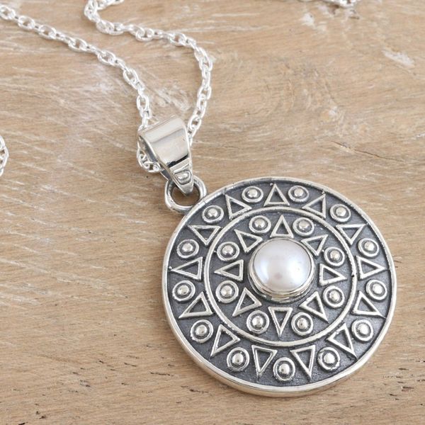 Alternate image for Sterling Silver Pendant Necklace with Lovely Cultured Pearl Pure Delight