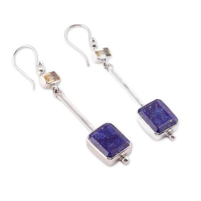 Alternate image for Eleven-Carat Lapis Lazuli and Citrine Dangle Earrings Royal Dangle