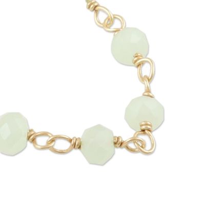 Alternate image for Handmade Chalcedony Gold Plated Necklace Green Glade