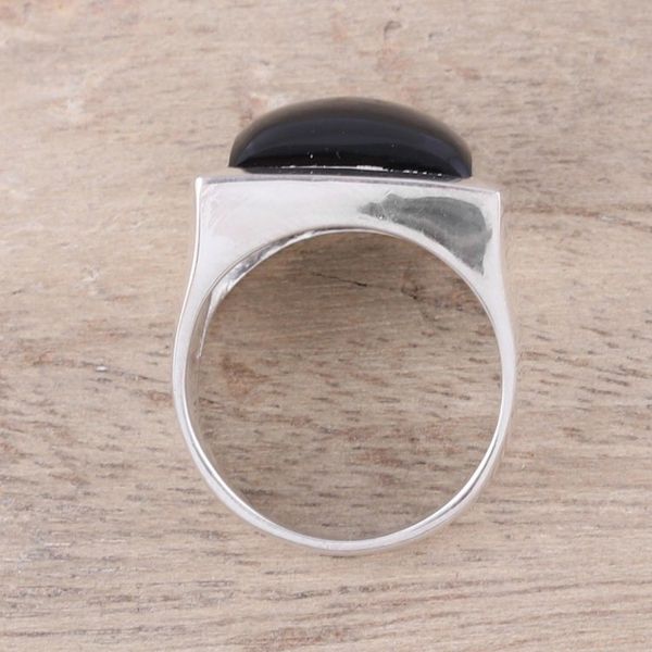 Alternate image for Modern Black Onyx Ring Crafted in India Might