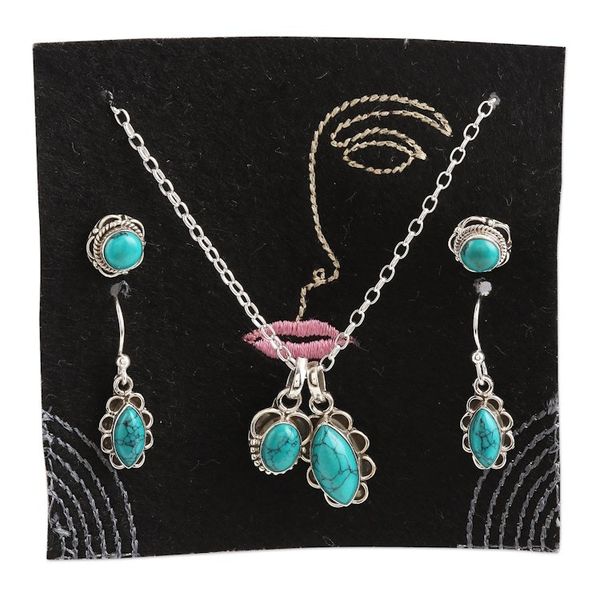 Alternate image for Hand Crafted Sterling Silver Jewelry Set from India Inner Calm