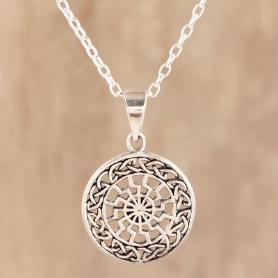 Alternate image for Celtic Pattern Sterling Silver Pendant Necklace from India Celtic Chakra