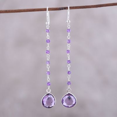 Alternate image for 8-Carat Amethyst Dangle Earrings from India Morning Drops