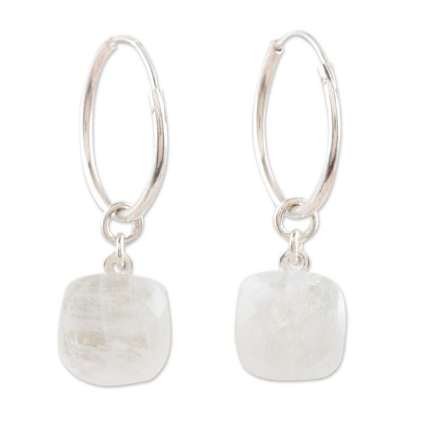 Alternate image for Hand Crafted Rainbow Moonstone Dangle Earrings Step Into the Light