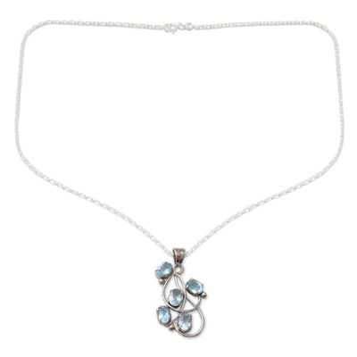 Alternate image for Topaz pendant necklace Blue Quintet