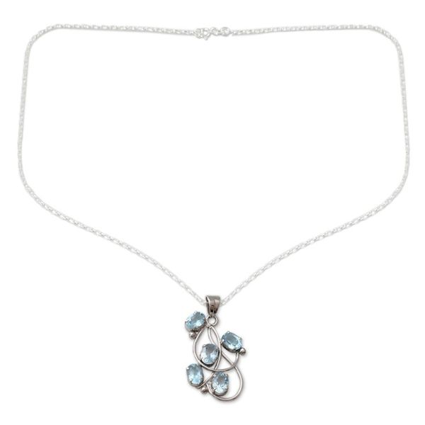 Alternate image for Topaz pendant necklace Blue Quintet