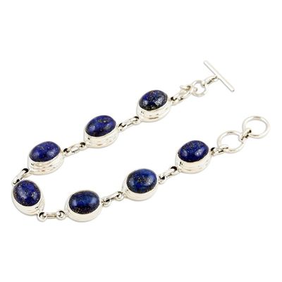 Alternate image for Lapis Lazuli Link Bracelet Made from Sterling Silver Royal Mysteries